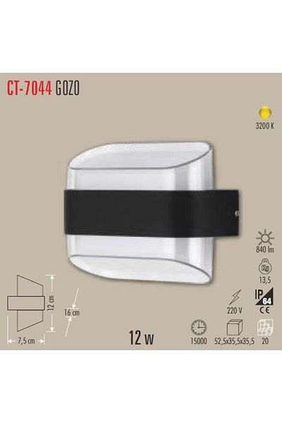 Cata Ct-7044 Gozo 12W Outdoor Decorative Sconce Daylight
