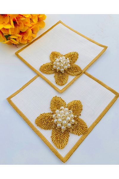 ELÇİÇEK HOME Presentation Napkin, Cocktail Napkin, Coffee Side Presentation Napkin Set of 2