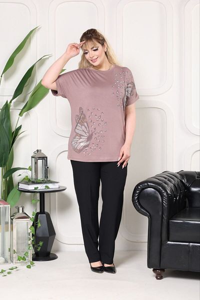 VERA COLLECTİON Battal Size Full Lichra Stone Embroidered Women's Bluz