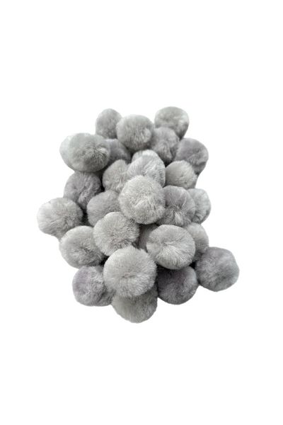 Yumuşakkeçe Handmade Merino Wool Pompom – 3 cm (25 Pieces, Soft & Natural)
