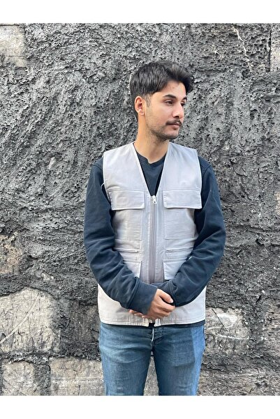 BAW COMPANY Чоловічий літній льняний одяг Мисливський жилет з 7 кишенями