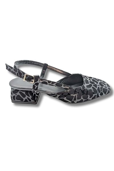 ÇİĞDEM KUNDURA Bellezza - Leopard Patterned Faux Leather Women's Heeled Sandals