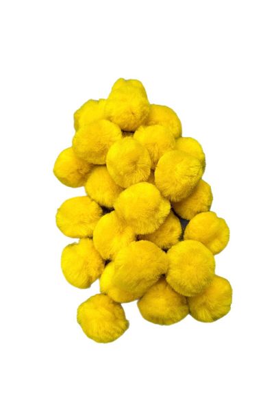 Yumuşakkeçe Handmade Merino Wool Pompom – 3 cm (25 Pieces, Soft & Natural)