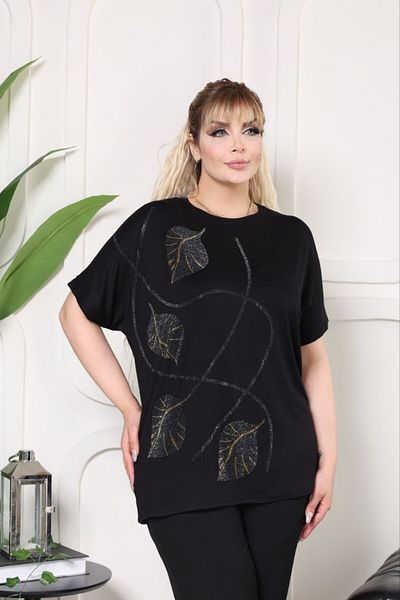 VERA COLLECTİON Battal Size Full Lichra Stone Embroidered Women's Bluz