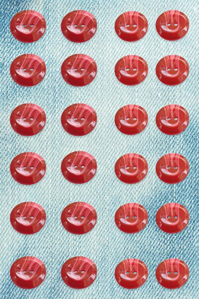 Ece Örgü Tasarım Atölyesi مجموعة أزرار باللون الأحمر، نمط عضوي 20 و17 مم قطر ...