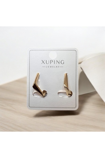 Sizintakidunyaniz Xuping Kadın Gold renk Asimetrik Dikdörtgen Küpe