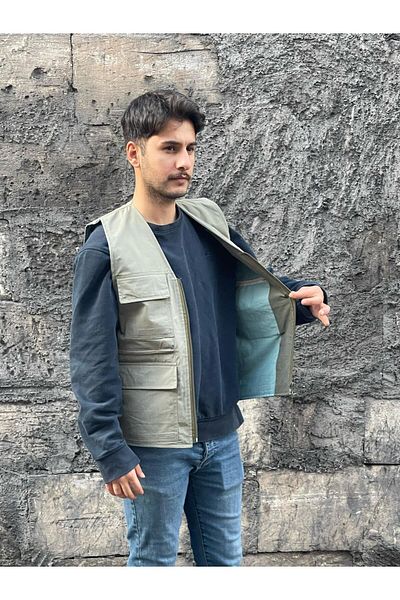 BAW COMPANY Vestă Hunter din țesătură de in de vară pentru bărbați, cu buzunare multiple, 7 buzunare. Comandați în funcție de tabelul de mărimi.