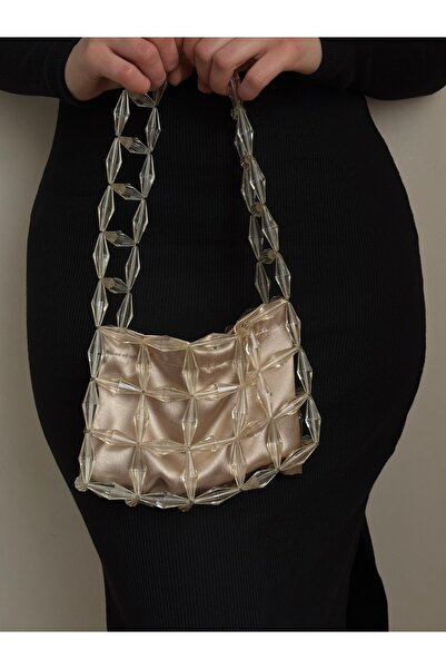 vivozza Pistachio Diamond Beaded Satin Lined Casual Bag Evening Dress-Invitation Bag Handbag Shoulder Bag