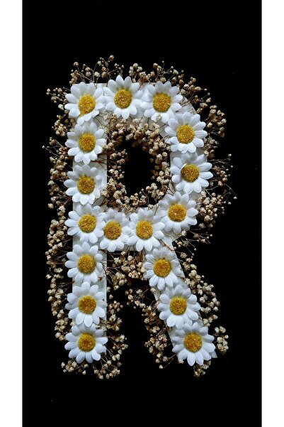 Petaliza Gelin Arabası R Harfi Papatya Ve Şoklanmış Cipso Çiçeği Ile Şüslü 25cm