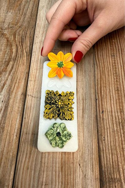 rufus concept Çiçek Süsleme Set 4 Üçlü Silikon Mum Kalıbı