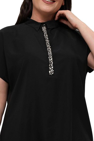 Hanezza Jesica Fabric Plus Size Women's Blouse - Stylish Design with Pat Bead Detail