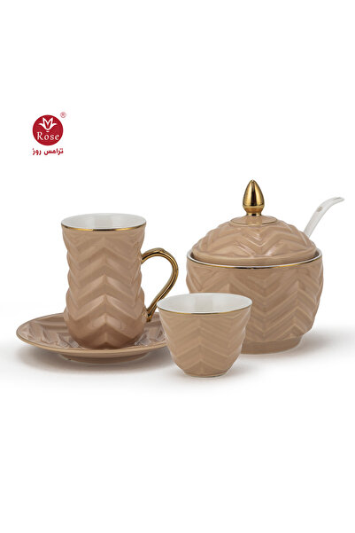Rose CR-2020-طقم تقديم 27 قطعة للشاي والقهوة روز