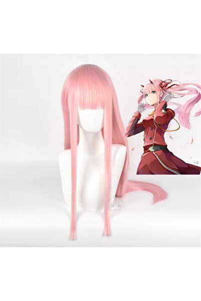 Butic Anime Cosplay Zero Two Peruk 002 02 Kawaii Sentetik Peruk Pembe
