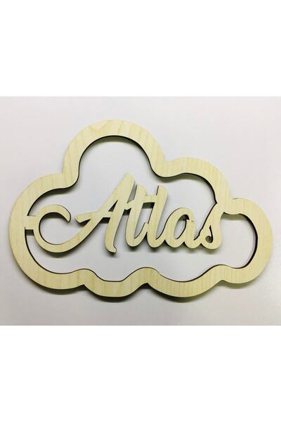 estölye Kapı Süsü Isimli Bulut Kasnak,makrome Bulut,makrome Isimlik 30x20 Cm