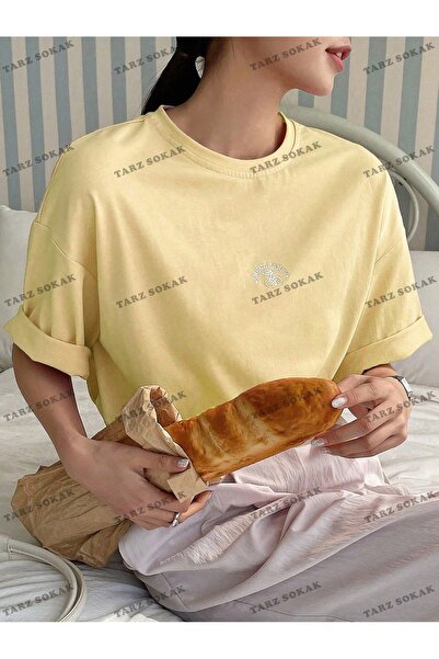 Adrift Unisex Oversize kroj Kalup - Višnja Štampano T-shirt