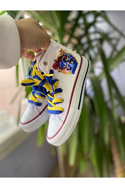 STARYOU STORE SONİC BASKILI BEYAZ UZUN KETEN SNEAKER SPOR AYAKKABI