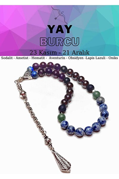 Herkimer Doğal Taş Orijinal Doğaltaş Yay Burcu Tesbihi