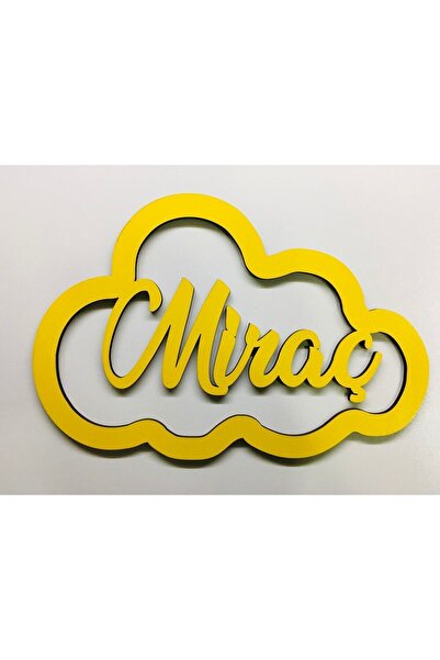 estölye Kapı Süsü Isimli Bulut Kasnak,makrome Bulut,makrome Isimlik 30x20 Cm