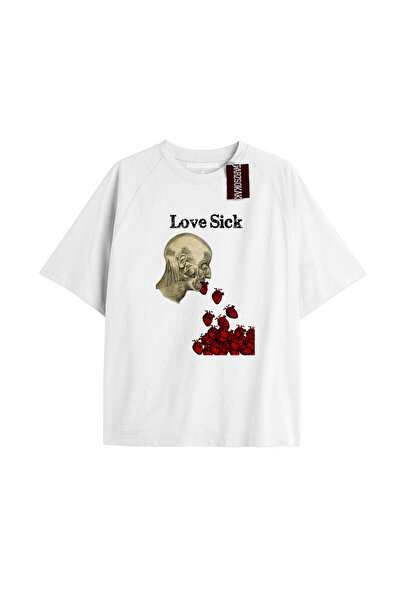 Adrift Unisex Oversize kroj Kalup - Višnja Štampano T-shirt