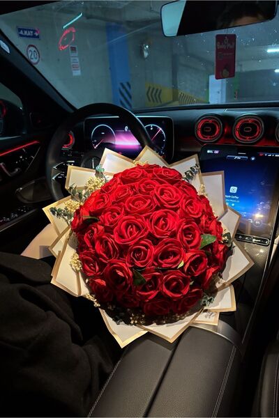 FilizKonuk 41 Gül Çikolata , Isteme, Nişan Yapa Nişan - Sevgiliye Hediye Kırmızı Yapay Kadife Güller