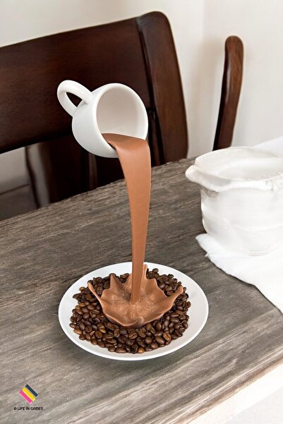 25cm Coffee Spilled Decor Trinket – Ornamental Coffee Corner Corner Gift Cafe Cafeteria waterfall Kitchen