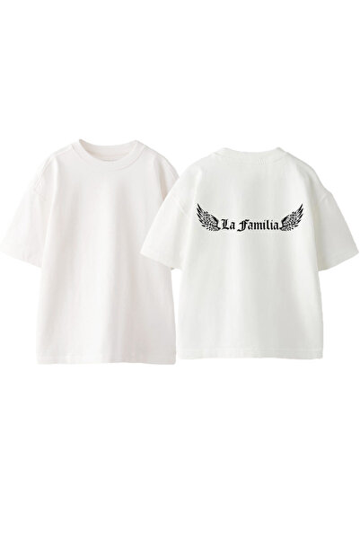 Anetos Tricou La Familia Es Tado Design Back cu imprimeu Cotton White supradi...