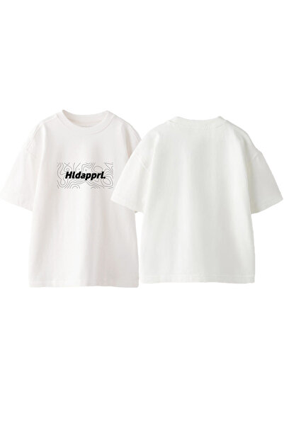 Anetos Μπλουζάκι Hldapprl Design Back με τύπωμα Cotton White oversized
