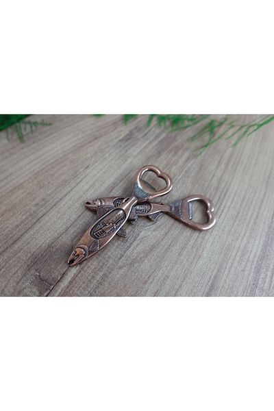 yeşiliseviyorum 2 Pieces Copper Magnet Şanlıurfa Fishlake Souvenir Quality Bottle Soda Soda Opener Opener Brown