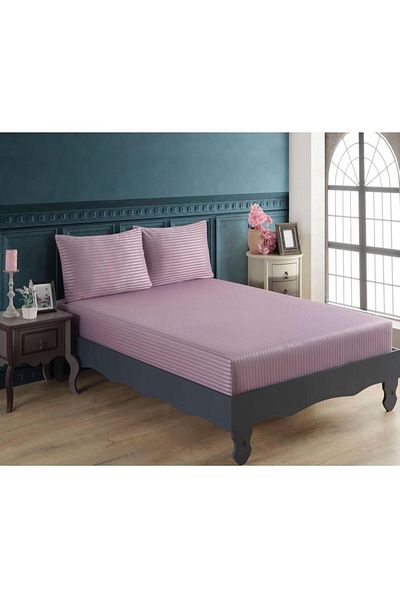 Cottonest طقم شرشف قطن ساتان مع 2 مخدة 180×200