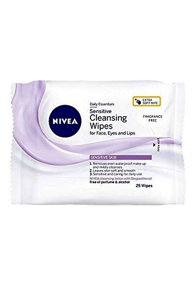 NIVEA Gentle Cleansing Wipes For Sensitive To Dry Skin 25 Wipes