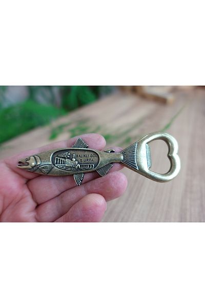 yeşiliseviyorum 1 Piece Copper Magnet Şanlıurfa Balıklıgöl Souvenir Quality Bottle Soda Soda Opener Opener Yellow