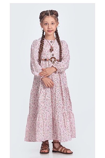 s.t. sebat tekstil Haljina od muslinske tkanine za devojčice sa hidžabom SB705