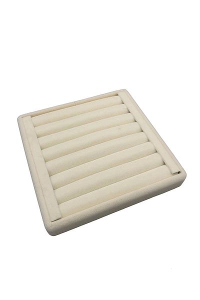 MeGass Dekor Βάση δαχτυλιδιού οικιακής παραγωγής Suede Fabric Cream Χρώμα 15 cm / 15 cm