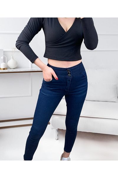 modaserdem Women's High Waist Lycra Jean Trousers 90 Cm