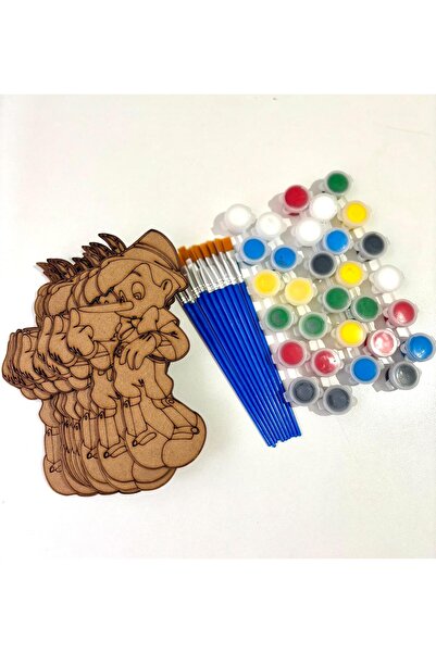 M&T WORKSHOP 5'Lİ PAKET AHŞAP BOYAMA PİNOKYO AHŞAP BOYAMA SETİ