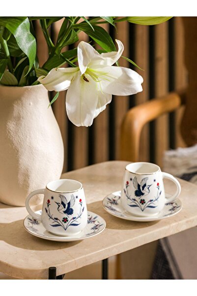 LC Waikiki Lcw Home Printed 2-Person Porcelain Coffee Cup Set