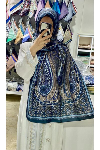 The Message Ethnic Patterned Shawl – Soft Textured, Anti-Sweat, No-Ironing, Hijab Compatible