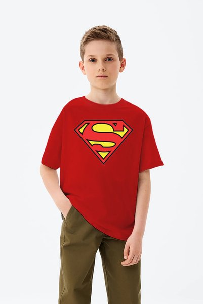 CRYSTALSHOP Süperman Baskılı Çocuklar İçin T-shirt