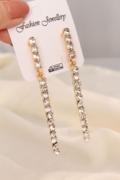 Clariss Gold Color Metal Waterway Model Double Earrings