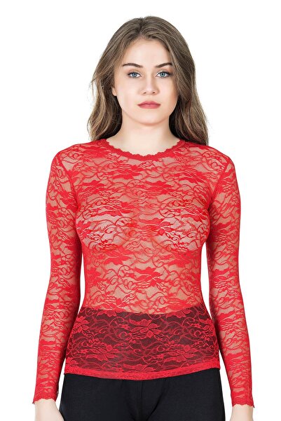 inkasole Uzun Kol Dantelli Kadın Tişört 279