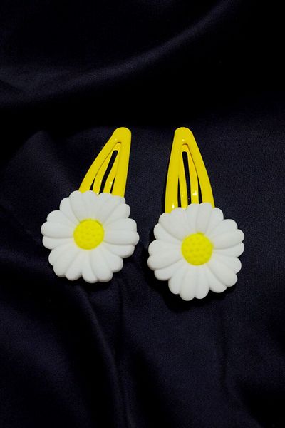 KANİNCHEN Set de 2 catarame cu model de margarete si flori pentru copii