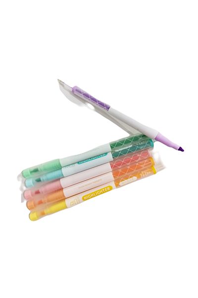 Maxx Secret Garden Fineliner Highlighter Double Sided 6 Color Package
