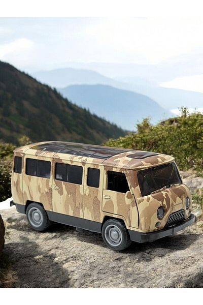 FEN TOYS Classic Collection 11 cm Metal Metal Pull Drop Bus Minibus Car 3 Doors and Trunk Opens