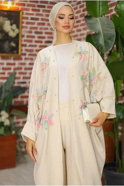 MEHRA Long Floral Kimono Suit