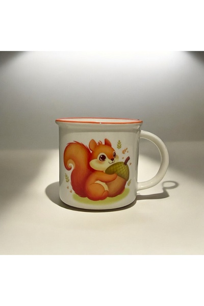 Butik Rue Design Sevimli Sincap Desenli Sonbahar Temalı Özel Tasarım Seramik ...