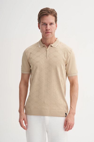 Cazador Πλεκτό μπλουζάκι Polo Neck Regular Fit με φερμουάρ