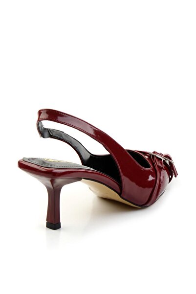 Bambi Bordo Kadın Klasik Topuklu Ayakkabı K01473010608