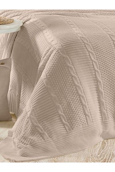 DOUX HOME Mine Tri̇ko 4 Piece Set 240X260 cm (Stone)