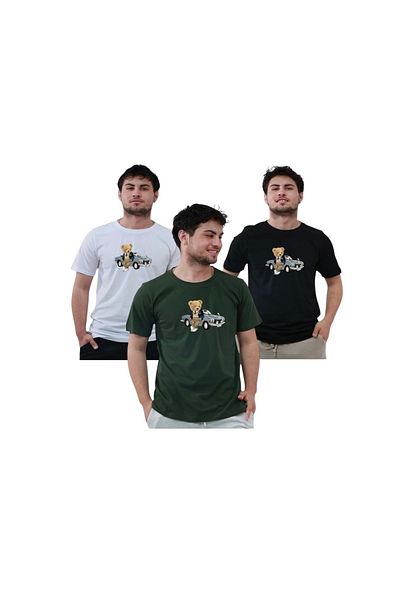 TKT Μπλουζάκι με στάμπα Unisex Comfortable Fit 3 τεμαχίων