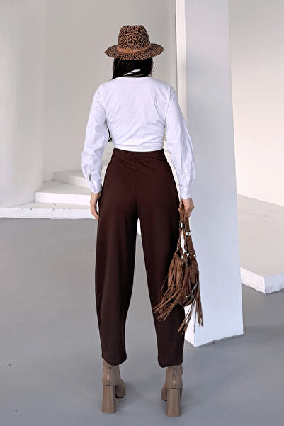 Paw Garage Scuba Harem Pantolon, Krep Kumaş, Rahat Kalıp